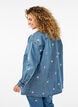 Losse denimshirt met geborduurde hartjes, Light Blue Heart, Model image number 1