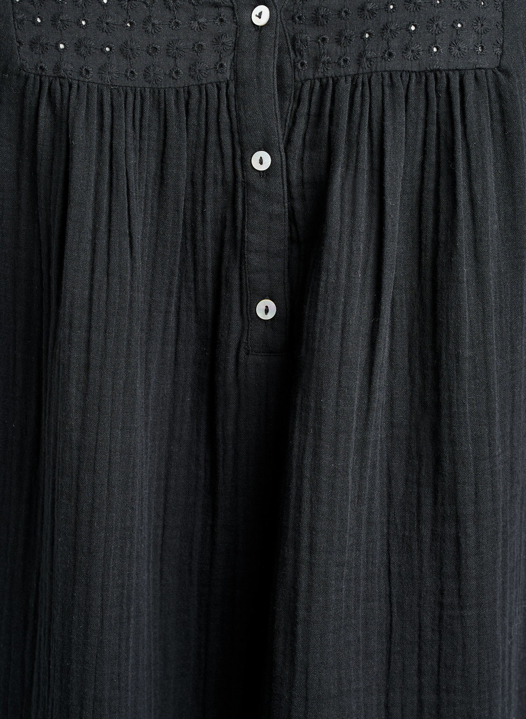 Zizzi Katoenen mousseline tuniek met broderie anglaise, Zwart, Packshot image number 2