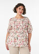 Viscose blouse met smokwerk en peplum-effect, Vanille, Model image number 0