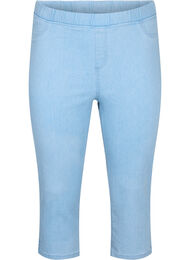 Driekwart broek in katoenmix, Light blue denim
