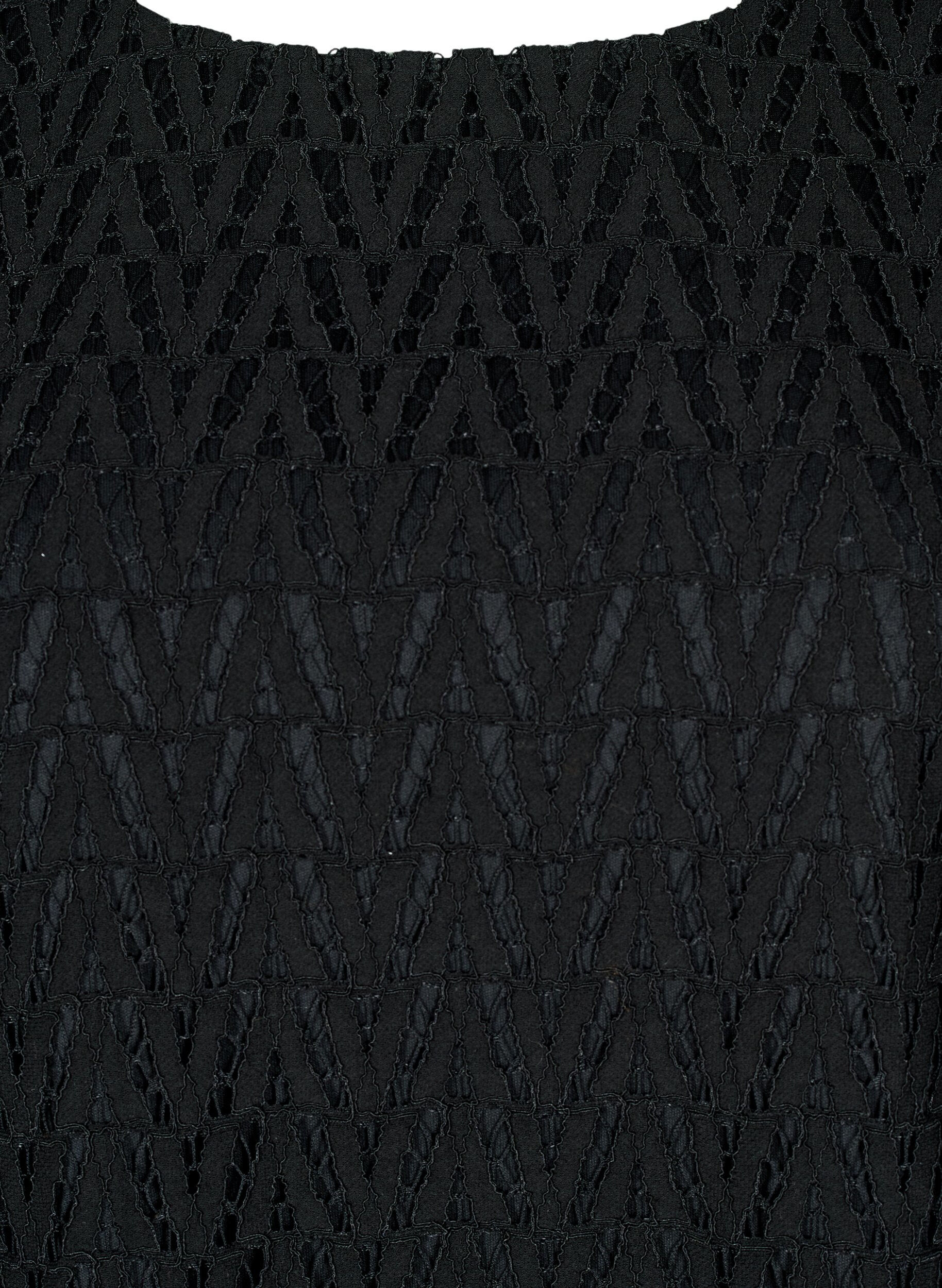 Zizzi Kanten blouse met geruffelde mouwen, Black, Packshot image number 2