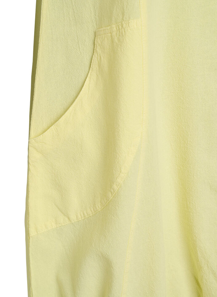 Katoenen jurk met korte mouwen, Geel, Packshot image number 3
