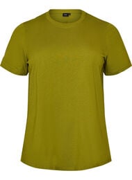 Basic cotton T-shirt with round neck, Green