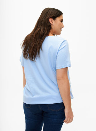 Katoenen t-shirt met korte mouwen en elastische rand, Serenity w. Live, Model image number 1