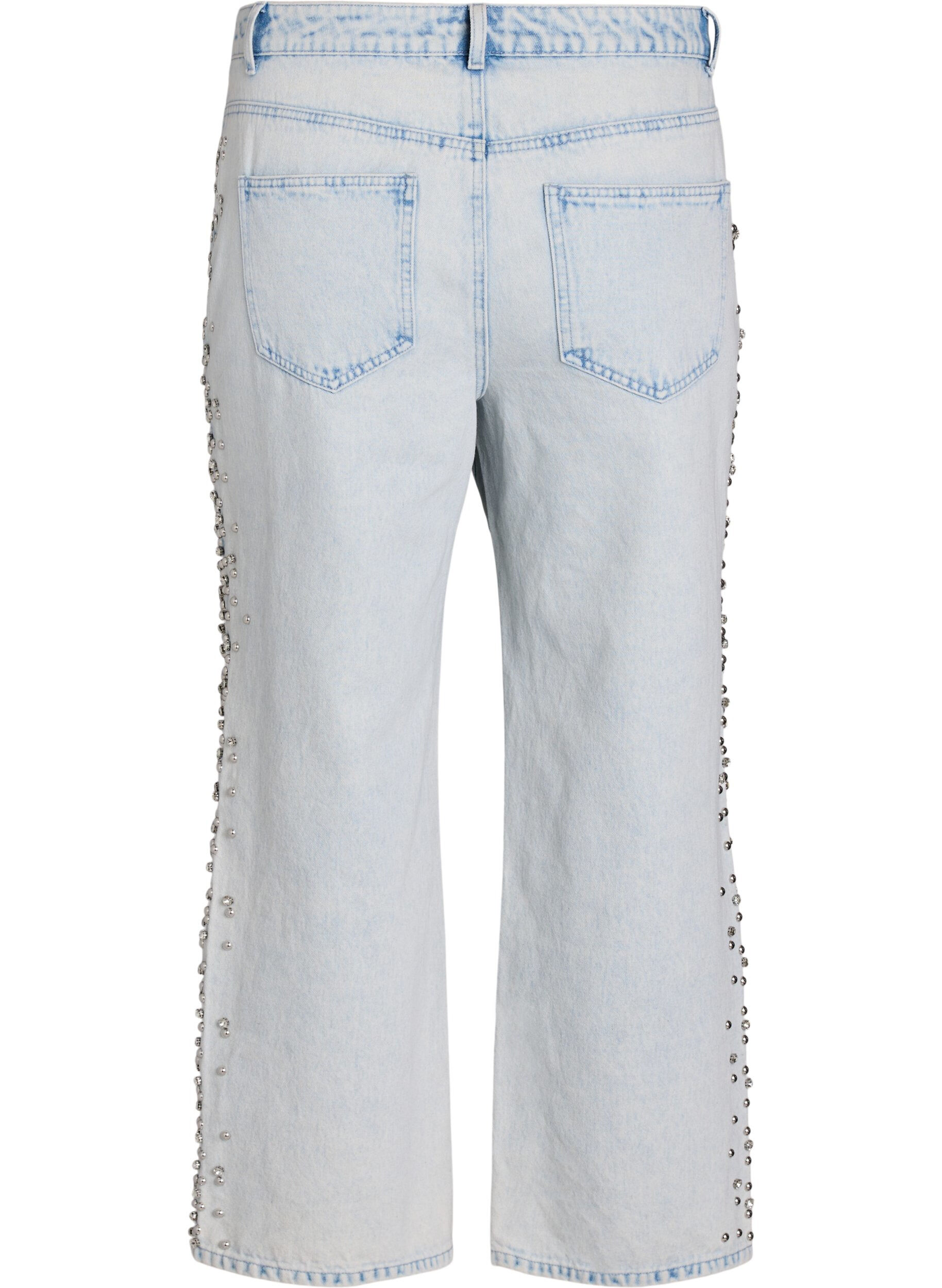 Zizzi Kiana jeans met decoratieve details langs de zijkanten, Blauw, Packshot image number 1