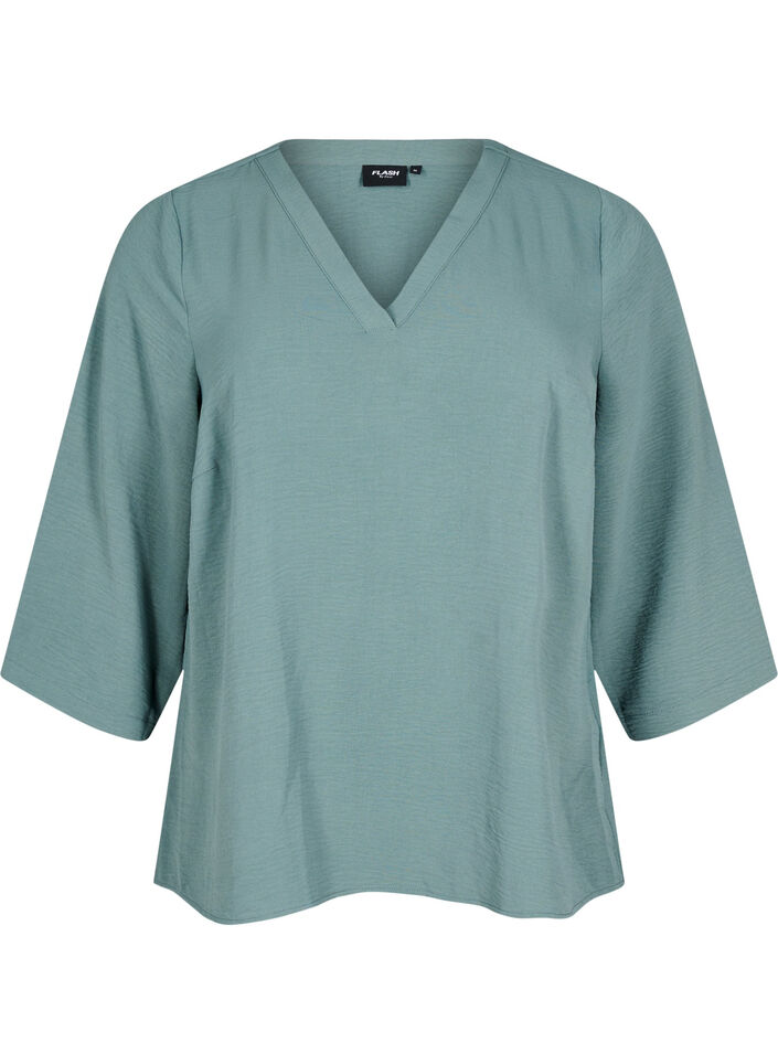 Flash - Blouse met 3/4 mouwen, Groen, Packshot image number 0