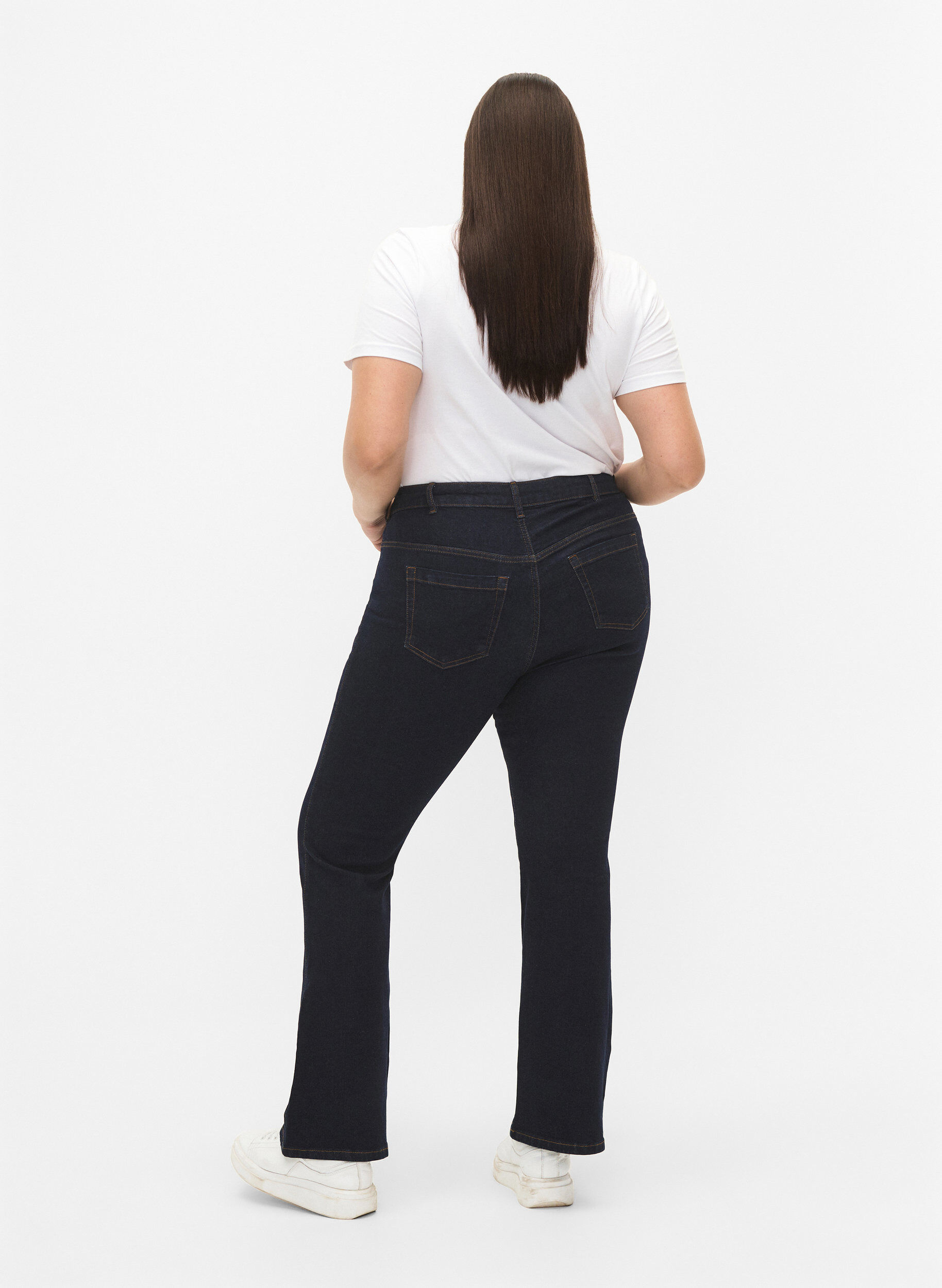 Zizzi Ellen bootcut jeans met hoge taille, Blauw, Model image number 1