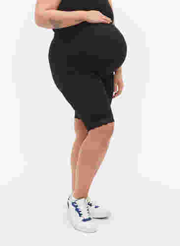 Zwangerschapsfietsbroek met kanten randje, Black, Model image number 1