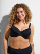 Beugel bikini top met hoge ondersteuning, Zwart, Model image number 0