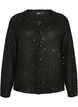 Cardigan met pailletten en knopen, Zwart, Packshot image number 0