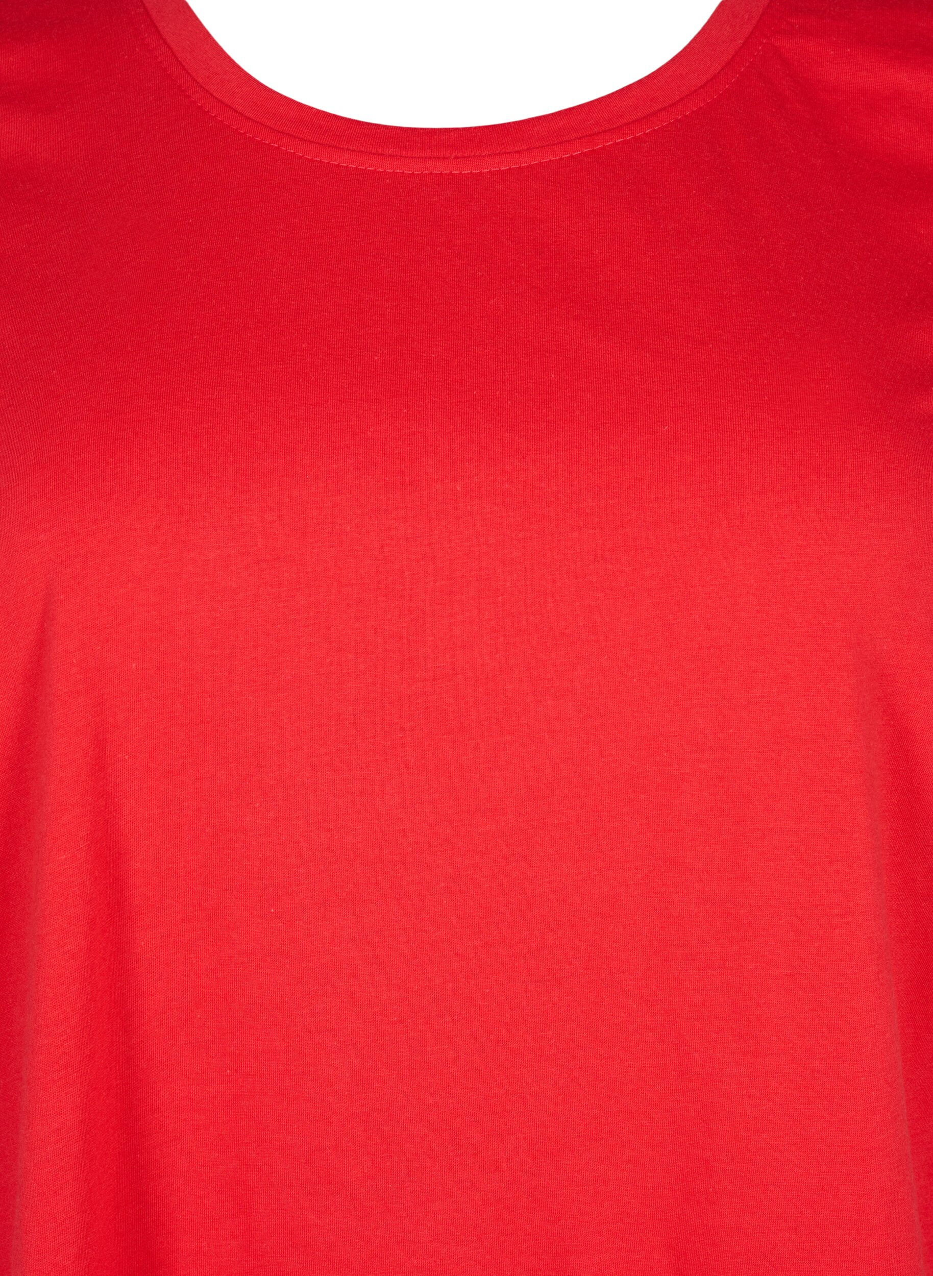 Zizzi FLASH - T-shirt met ronde hals, High Risk Red, Packshot image number 2