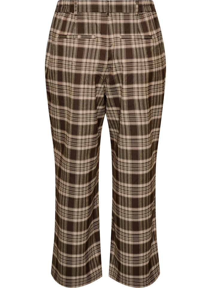 Gecrochte broek met wijde pijpen, Bruin, Packshot image number 1