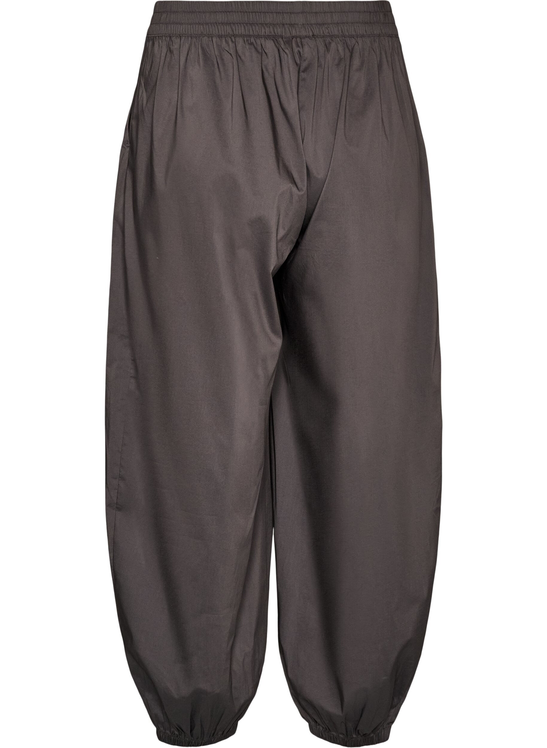 ZizziBallonbroek met zakken en een elastische tailleband, Grijs, Packshot image number 1