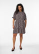 Korte viscose jurk met ruchesdetails, Blauw, Model image number 1