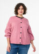 Vest van ribtricot met knopen, Roze, Model image number 0