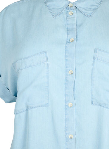 Overhemd met korte mouwen van lyocell (TENCEL™), Light blue denim, Packshot image number 2