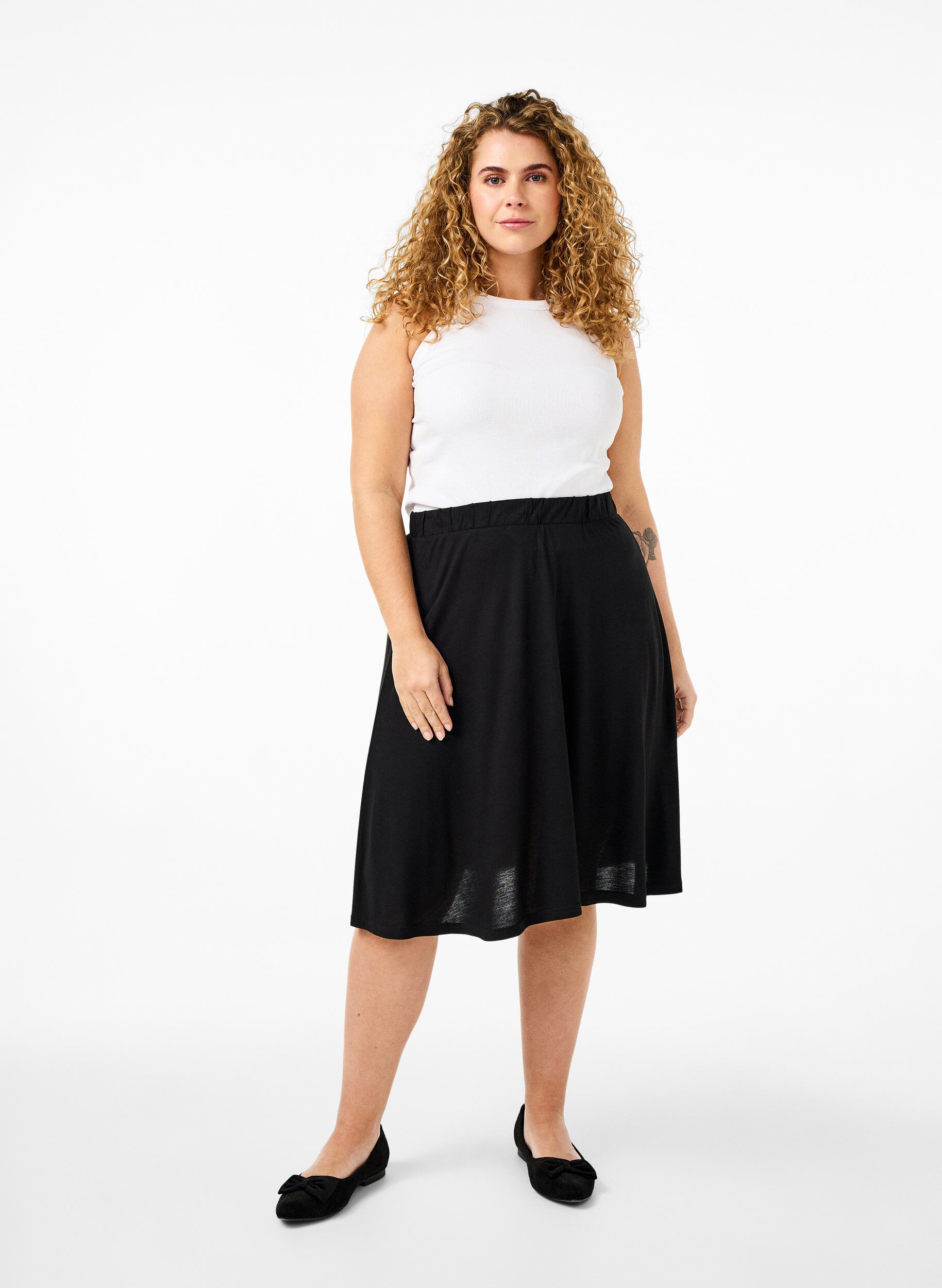 Zizzi 2-pack rok van viscose, Zwart, Model image number 3