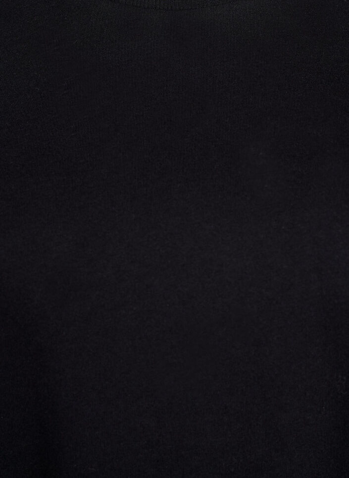 Knielange katoenen T-shirtjurk, Zwart, Packshot image number 2