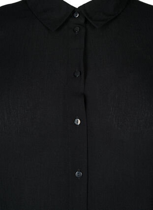 Lang viscose overhemd met lange mouwen, Black, Packshot image number 2