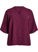 FLASH &ndash; Shirtblouse met V-hals en 3/4 mouwen, Donker Bordeaux, Packshot image number 0