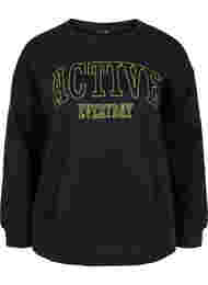 Sweatshirt met sportieve print, Black