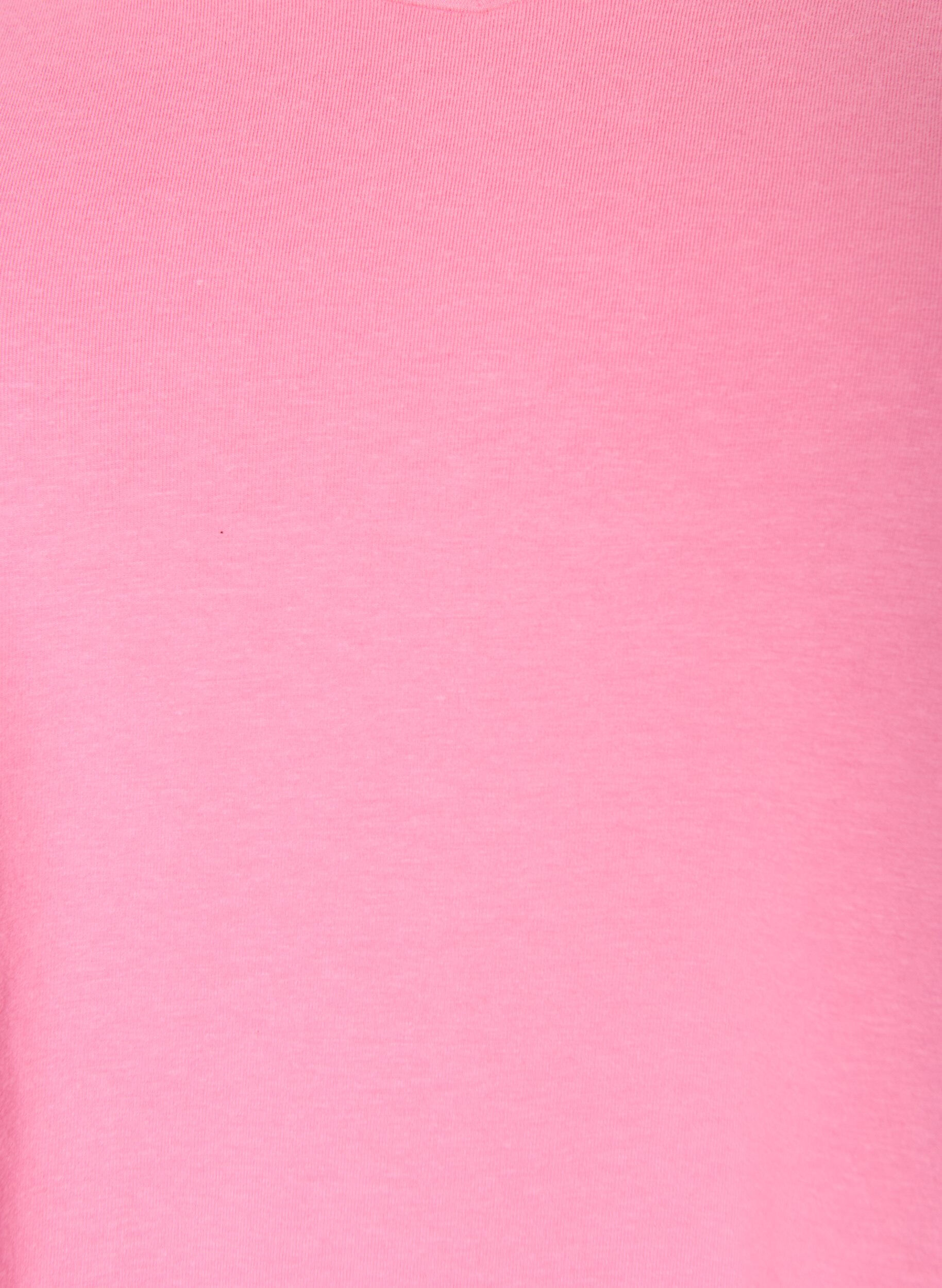 ZizziBasic t-shirt in effen kleur met katoen, Roze, Packshot image number 2