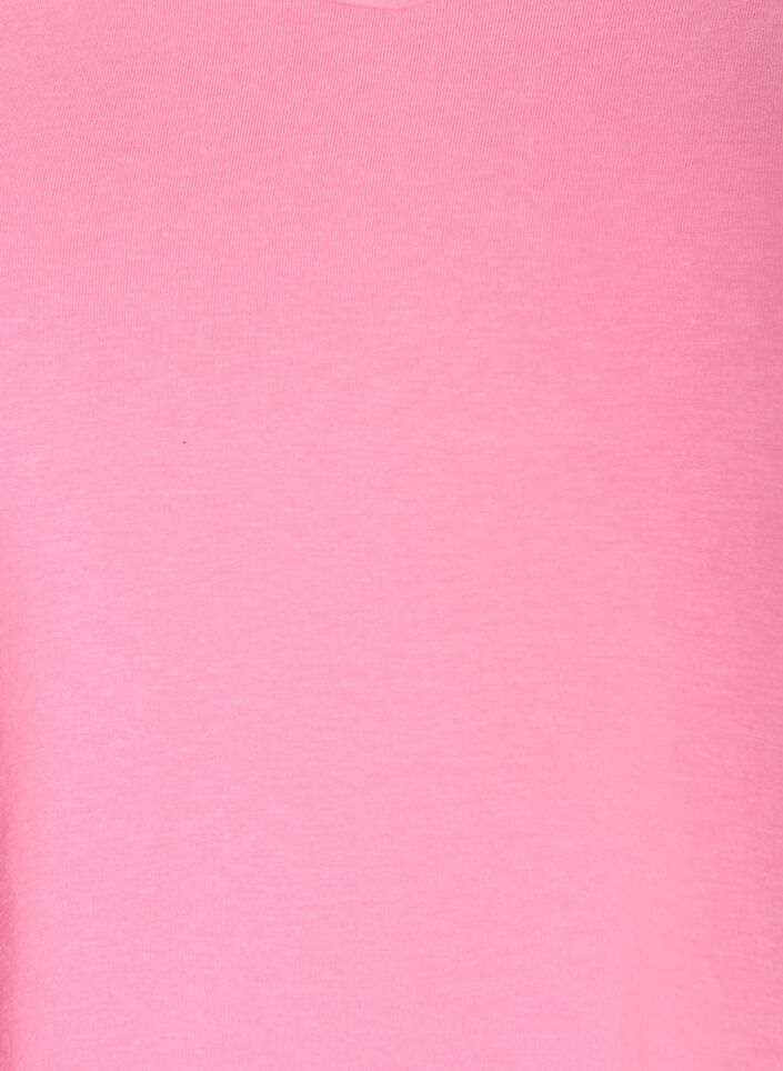 Basic t-shirt in effen kleur met katoen, Roze, Packshot image number 2