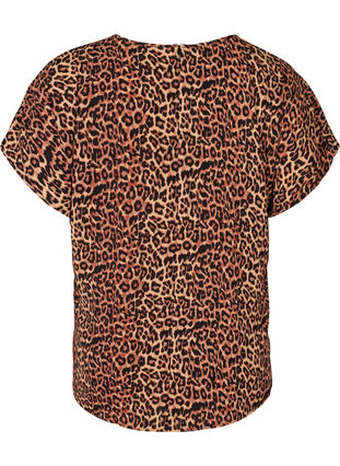 Blouse met korte mouwen, Leopard AOP, Packshot image number 1