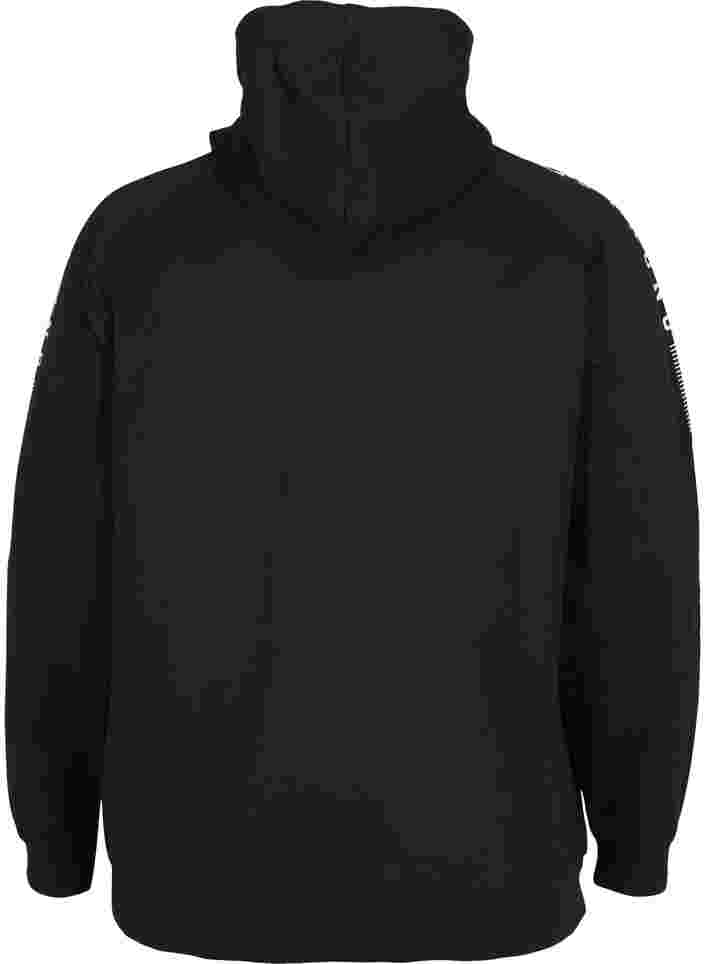 Sweatshirt met capuchon en rits, Black, Packshot image number 1