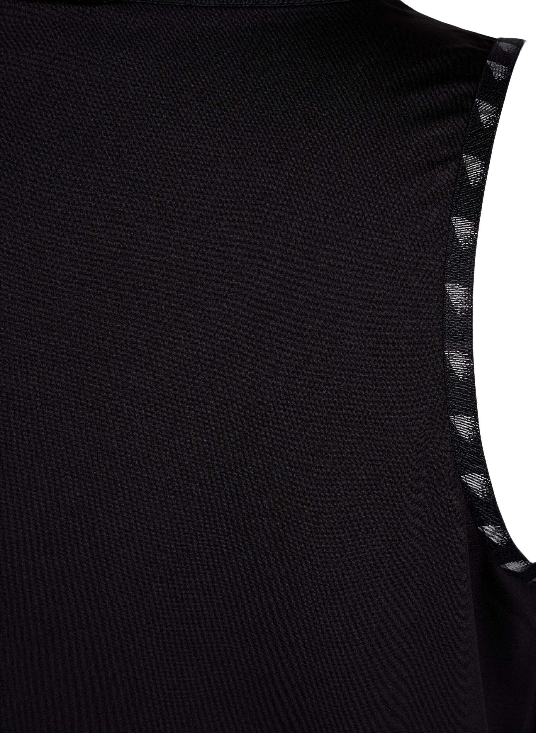 Zizzi Effen kleur sport topje, Black, Packshot image number 3
