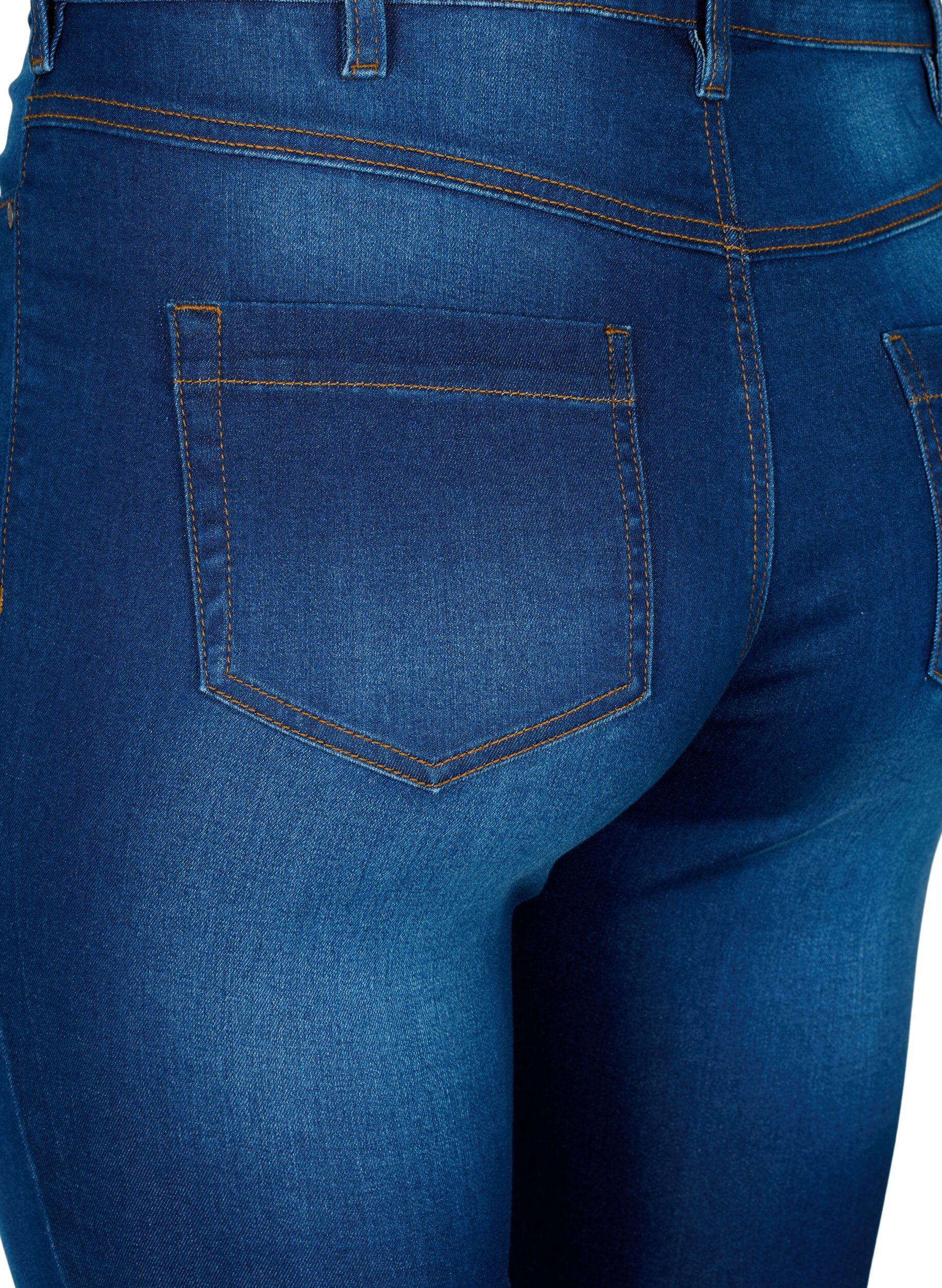 Zizzi Amy capri jeans met hoge taille en super strakke pasvorm, Blauw, Packshot image number 3
