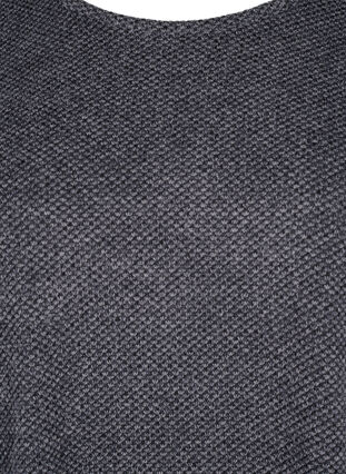 Melange Blouse met een rond halsje en lange mouw, Dark Grey, Packshot image number 2