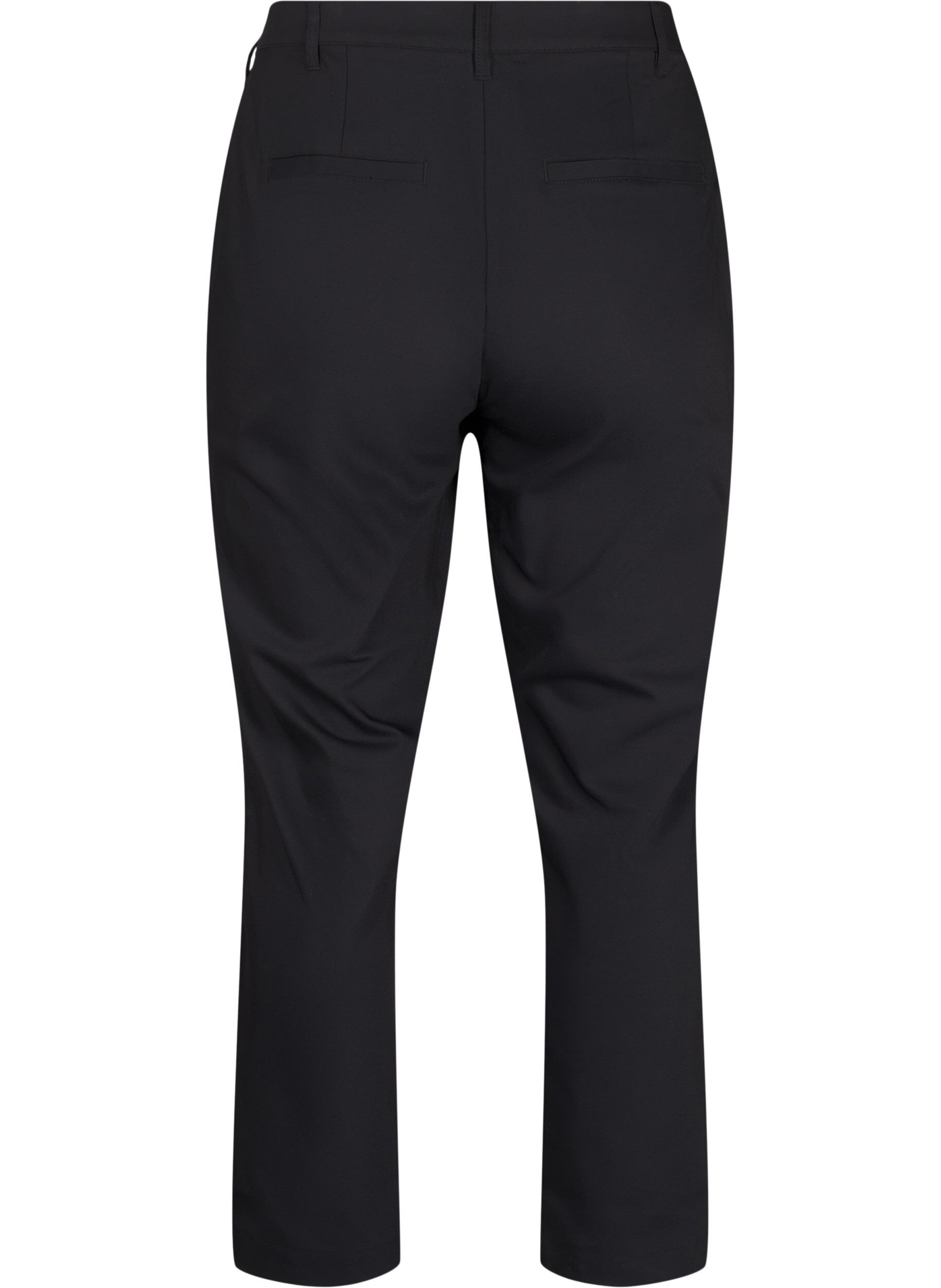 Zizzi Broek met hoge taille en rechte pijpen, Zwart, Packshot image number 1