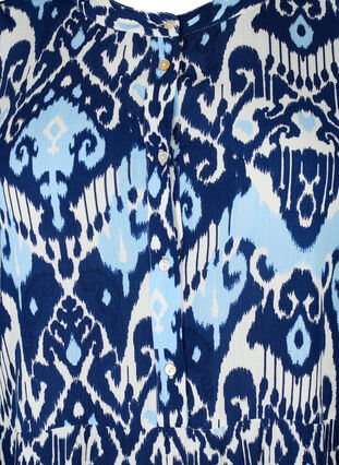Viscose jurk met korte mouwen en print, Blue Ethnic AOP, Packshot image number 2