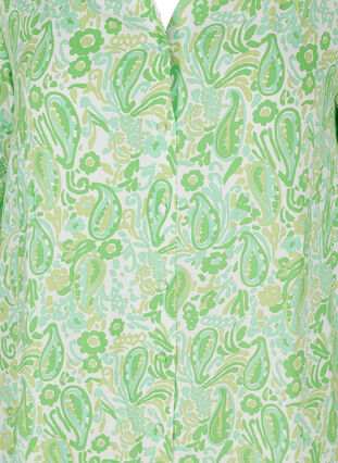 Midi-jurk van viscose met print en lange mouwen, Green Paisley AOP, Packshot image number 2