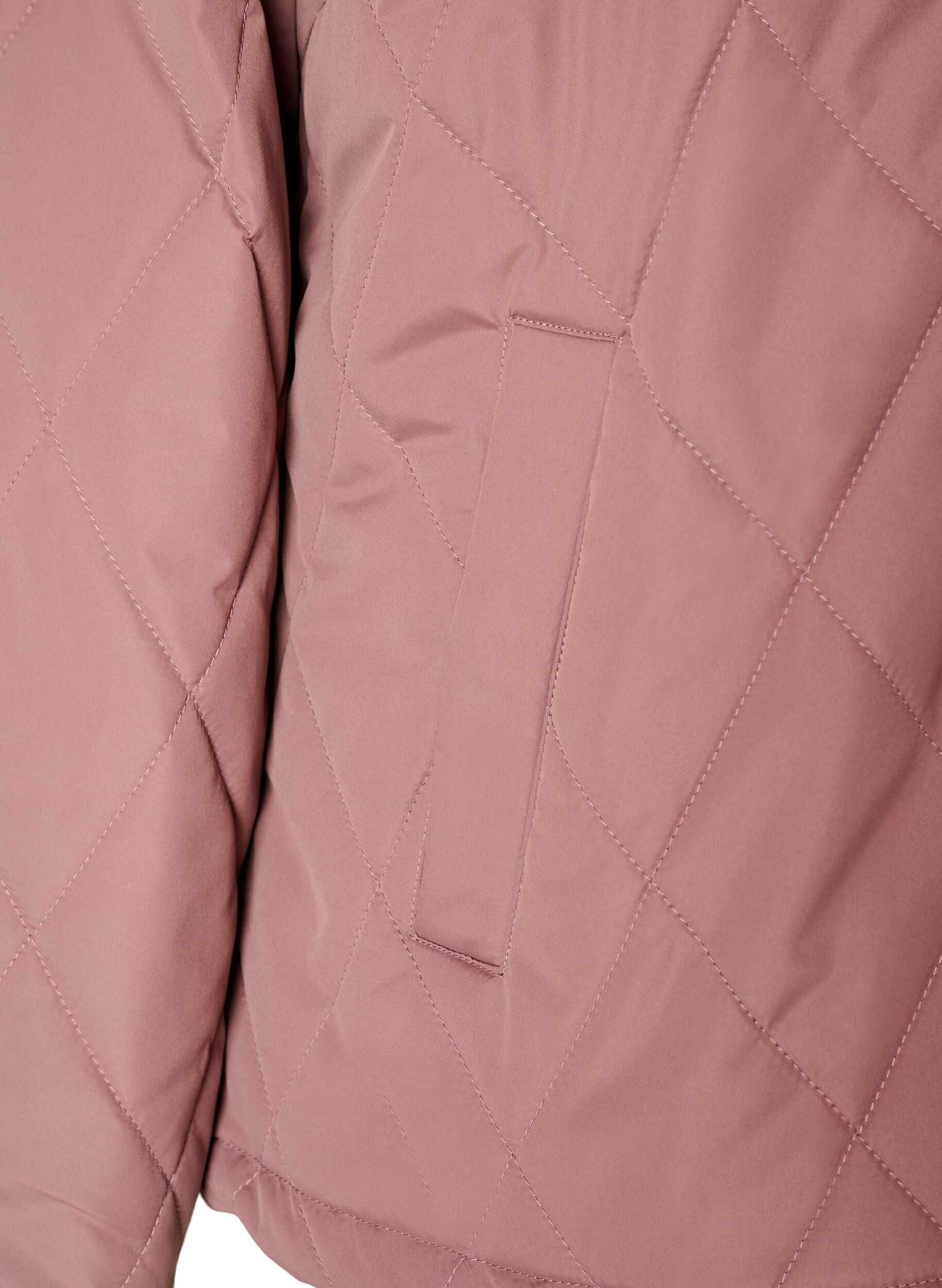 ZizziLicht gewatteerd jack met diamant-quilt, Roze, Packshot image number 3