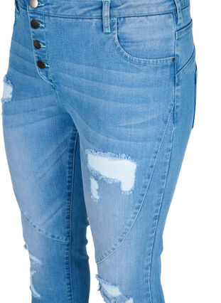 Slim fit Emily jeans met slijtage, Light blue, Packshot image number 2