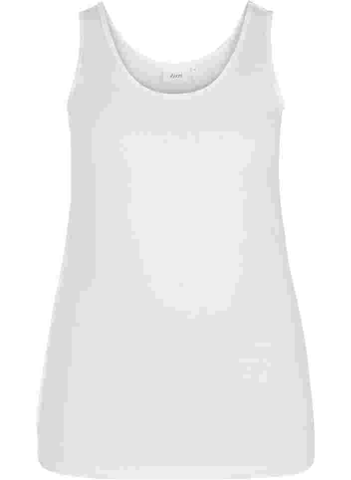 Effen gekleurd basic top in katoen, Bright White