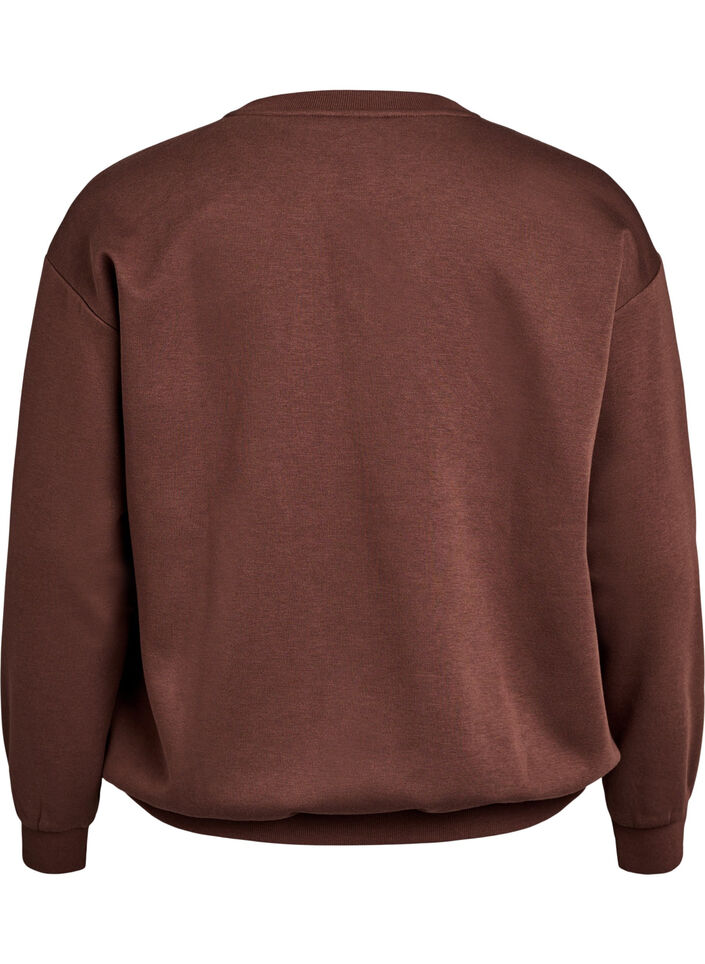Sweatshirt met motief aan de voorkant, Bruin, Packshot image number 1