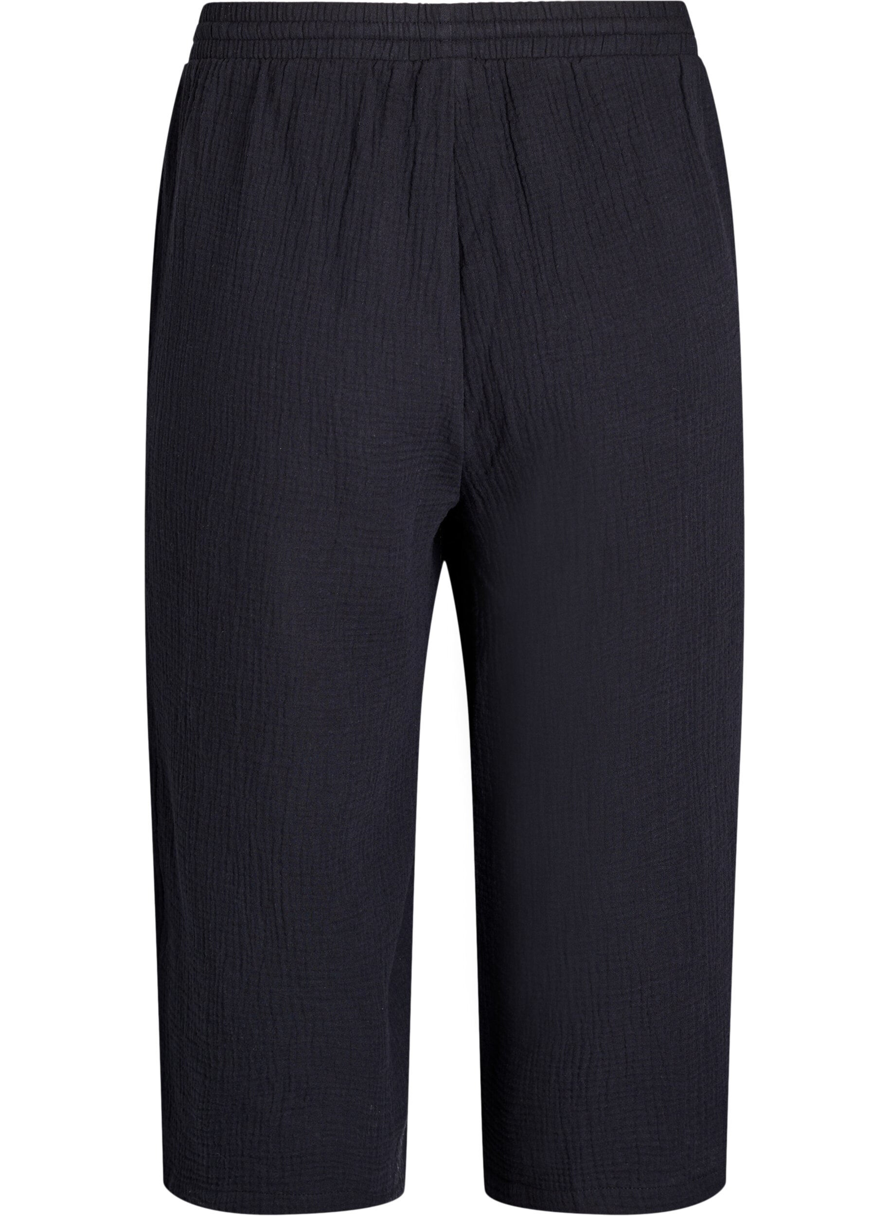 Zizzi Culotte broek met een hoge taille, Zwart, Packshot image number 1