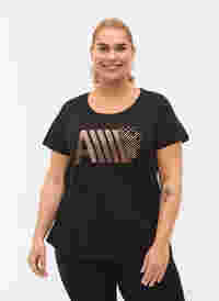 Trainingsshirt met print, Black w. RoseGoldF., Model