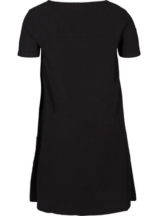Katoenen jurk met korte mouwen, Black, Packshot image number 1