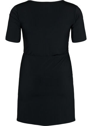 Korte jurk met uitsnede, Black, Packshot image number 1