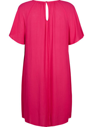 Viscose jurk met korte mouwen, Bright Rose, Packshot image number 1