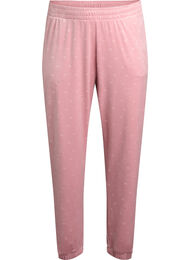 Velours broek met stippen en hartjes, Roze