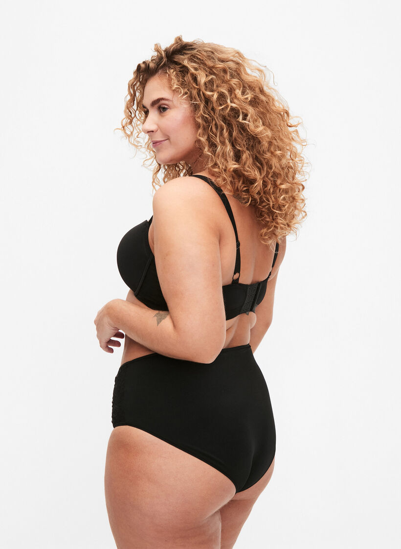 2-pack slipje met normale taille, Zwart, Model image number 1