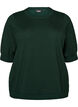Fijngebreide blouse met korte mouwen, Groen, Packshot image number 0