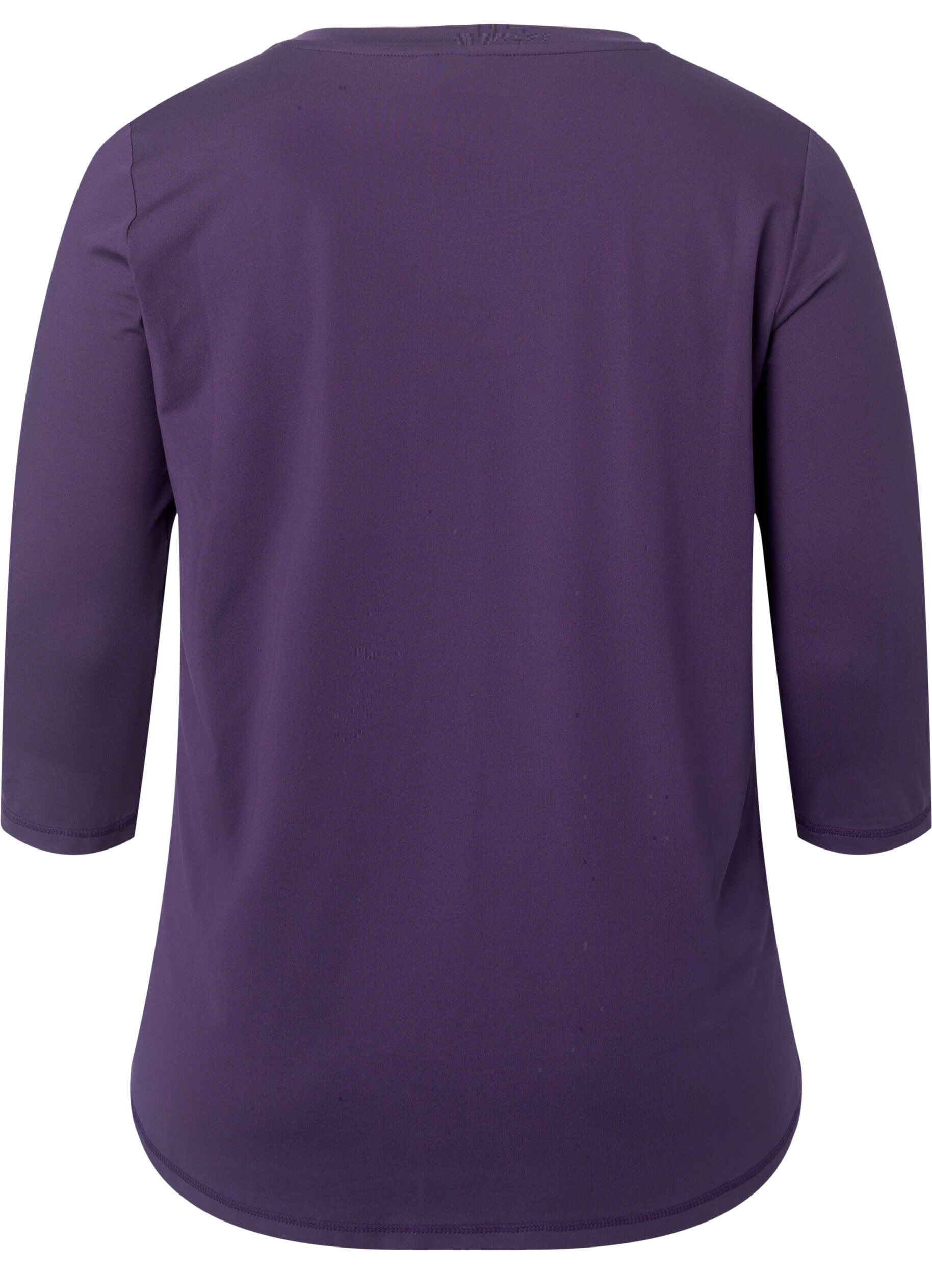 Zizzi Trainingsblouse met 3/4-mouwen, Paars, Packshot image number 1