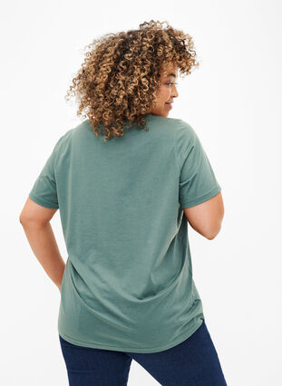 FLASH - T-shirt met motief, Balsam Green Star, Model image number 1