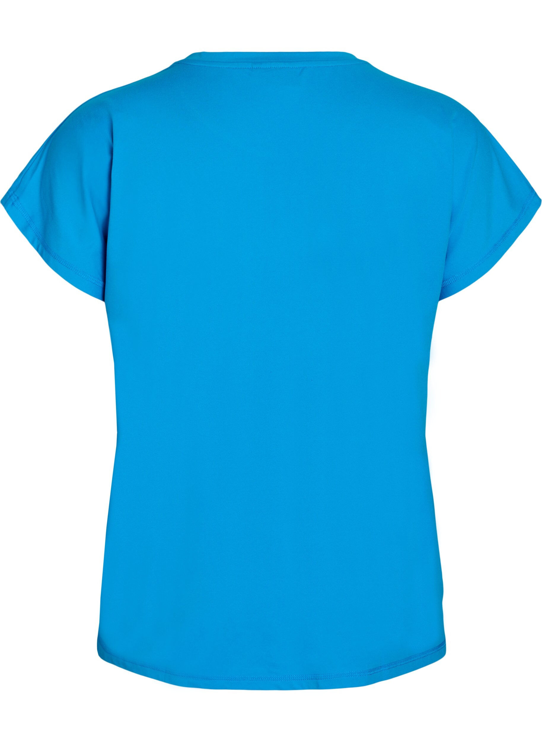 Zizzi Effen gekleurd trainingsshirt, Blauw, Packshot image number 1